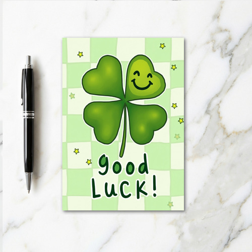Playful Clover Good Luck Card