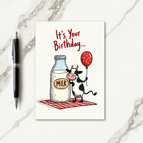 Playful Cow Birthday Card