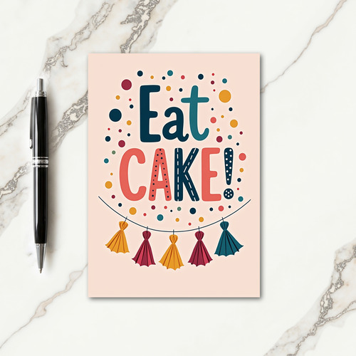 Playful Eat Cake Birthday Card