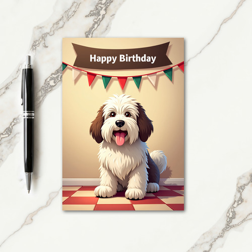 Playful Fluffy Dog Birthday Card