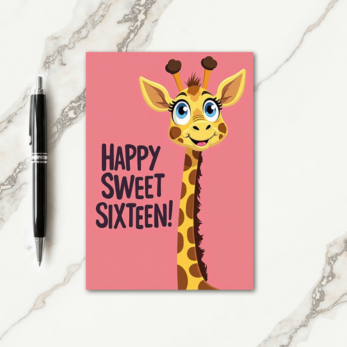 Playful Giraffe Birthday Card