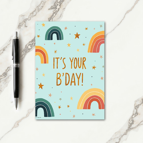 Playful Golden Birthday Card