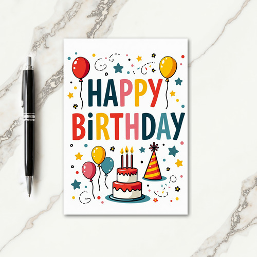 Playful Graphic Birthday Card
