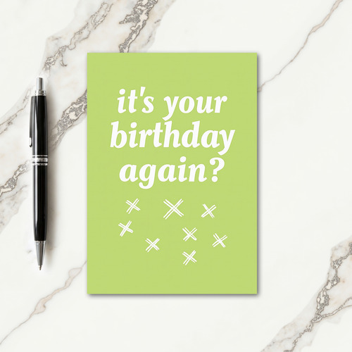 Playful Green Birthday Card