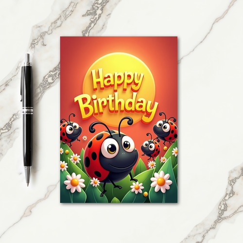 Playful Insect Birthday Card
