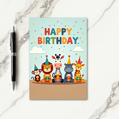 Playful Jungle Birthday Card