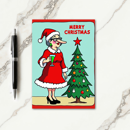 Playful Lady Christmas Card