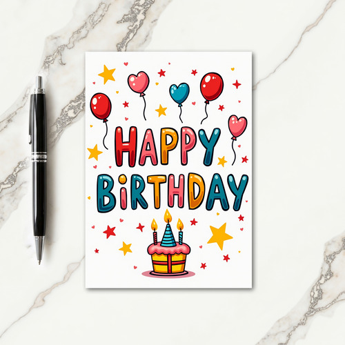 Playful Letters Birthday Card