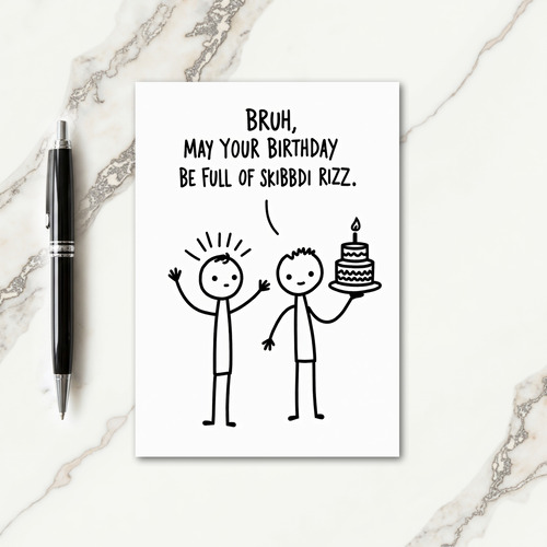 Playful Line Art Birthday Card