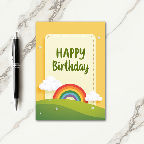 Playful Paper Cutout Birthday Card