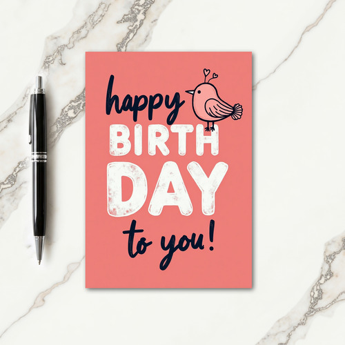 Playful Pink Birthday Card