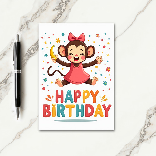 Playful Primate Birthday Card