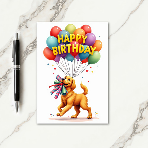 Playful Pup Balloon Card