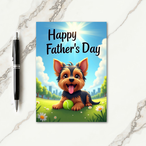 Playful Pup Fathers Day Card