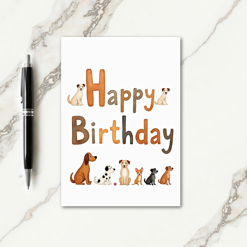 Playful Pup Felt Letter Birthday Card