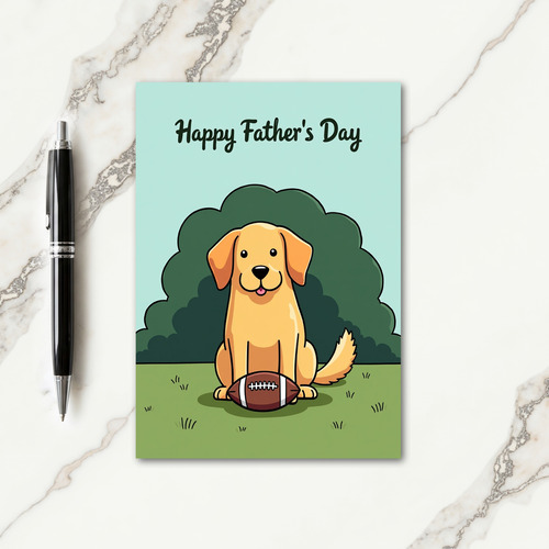Playful Pup Happy Fathers Day Card