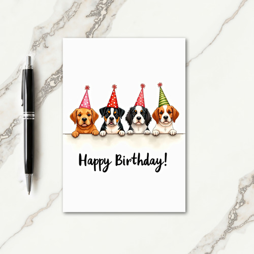 Playful Puppy Party Card