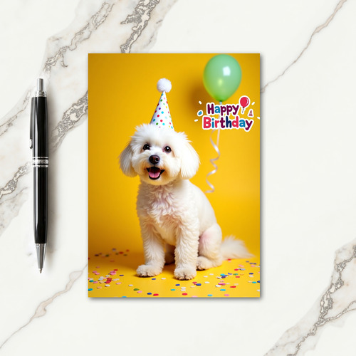 Playful Puppy Party Hat Card