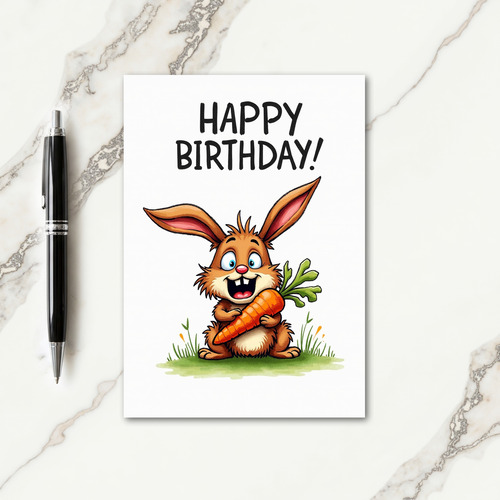 Playful Rabbit Birthday Card