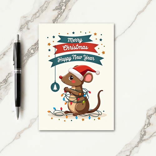 Playful Rodent Christmas Card