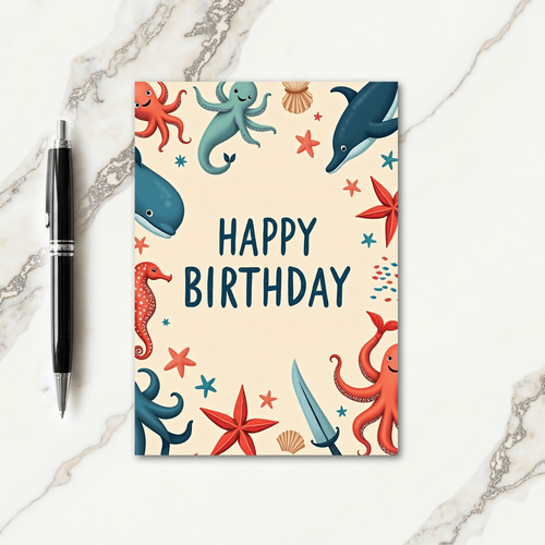 Playful Sea Birthday Card