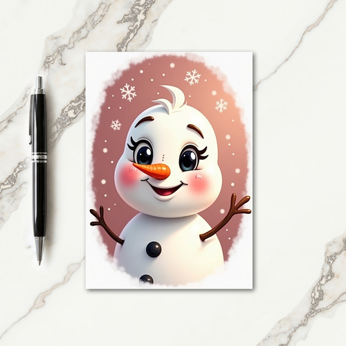 Playful Snowman Christmas Card thumbnail