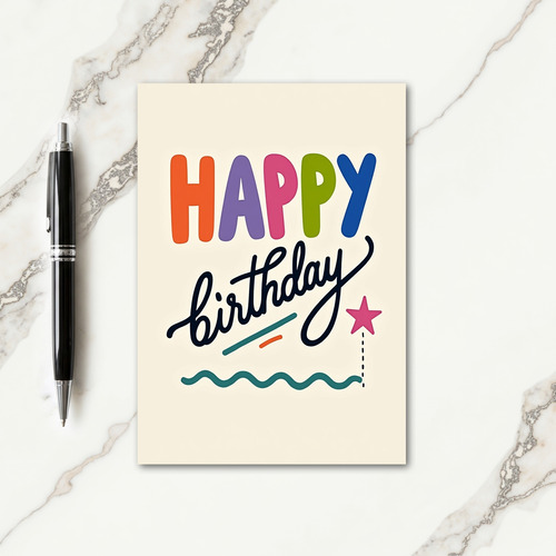 Playful Star Birthday Card