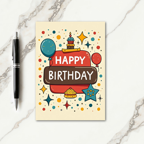 Playful Starry Birthday Card