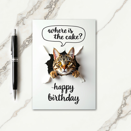 Playful Tabby Birthday Card