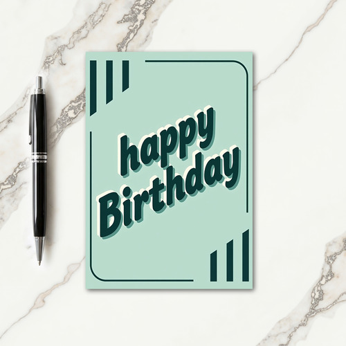 Playful Teal Birthday Card