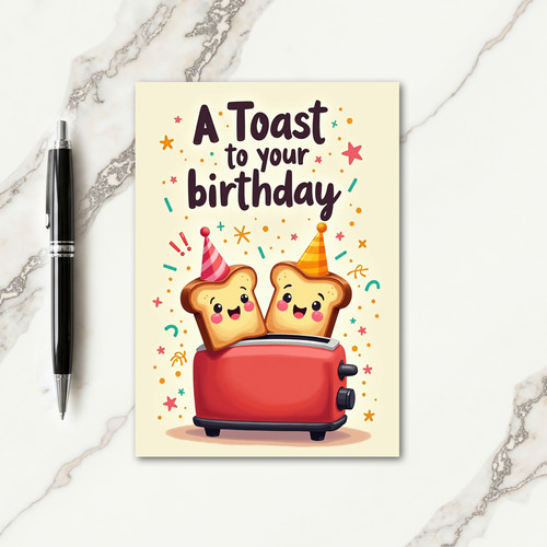 Playful Toast Birthday Card