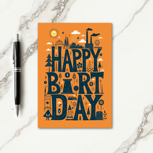 Playful Typographic Birthday Card