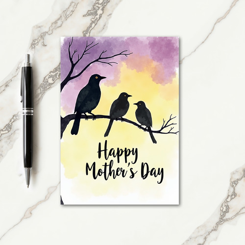 Plum Bird Mothers Day Card