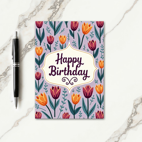 Plum Blossoms Birthday Card