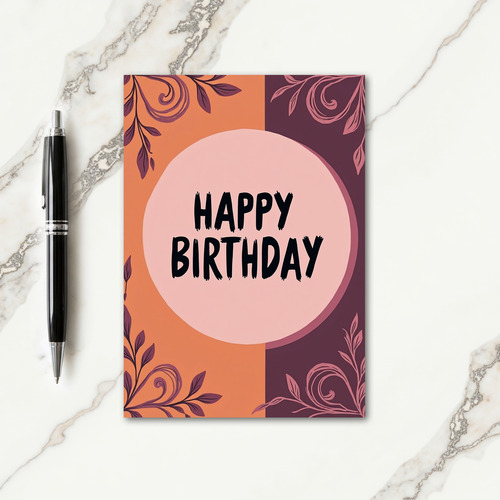 Plum Botanical Birthday Card