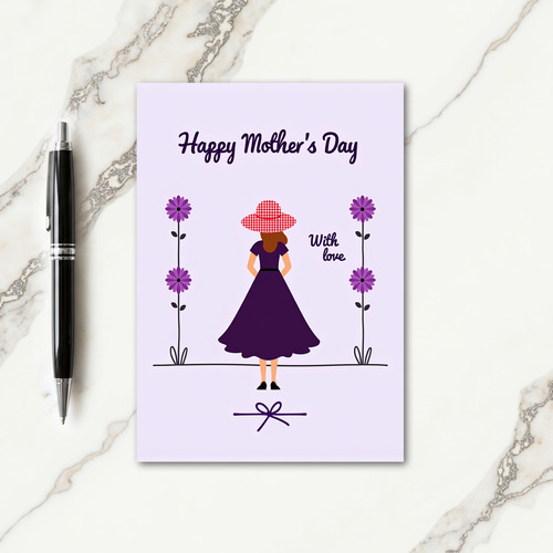 Plum Dress Mothers Day Art Card