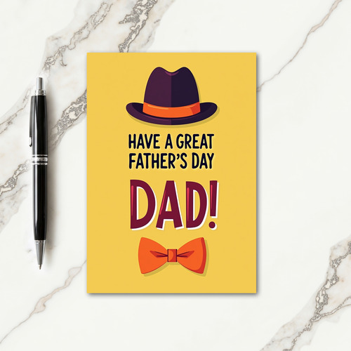 Plum Fedora Fathers Day Card