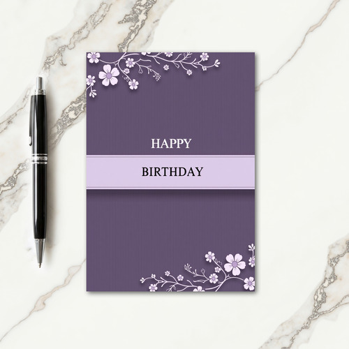 Plum Floral Birthday Card