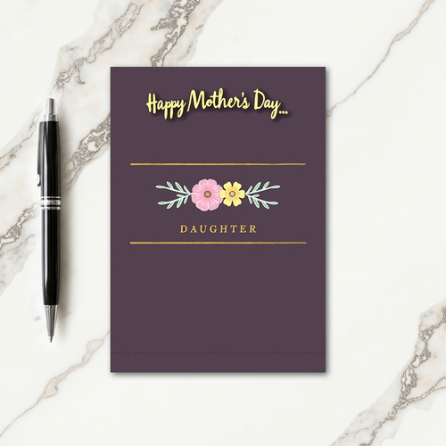 Plum Floral Daughter Card