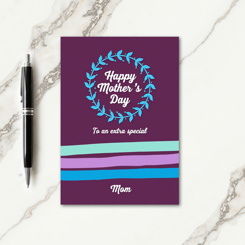 Plum Floral Mothers Day Greeting Card