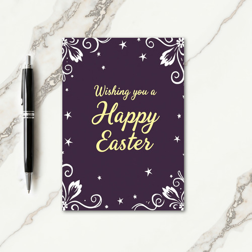 Plum Happy Easter Faux Foil Card