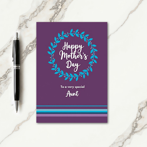 Plum Happy Mothers Day Wreath Card