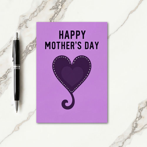 Plum Heart Mothers Day Card