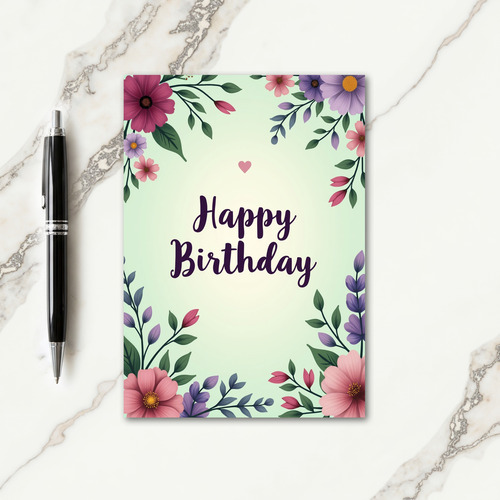 Plum Magenta Birthday Card