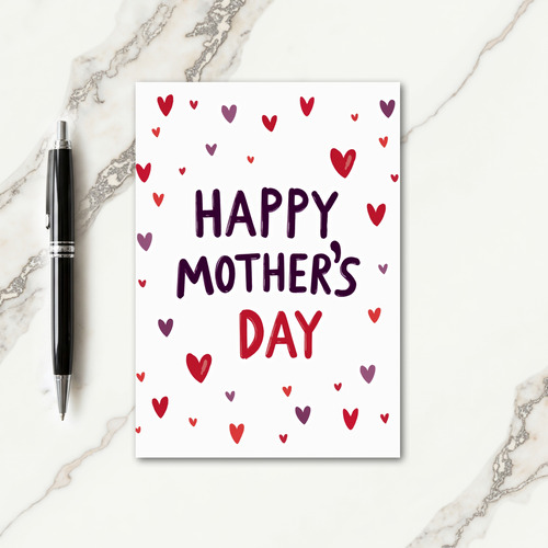 Plum Mothers Day Hearts Card