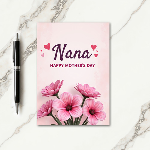 Plum Nana Floral Mothers Day Card