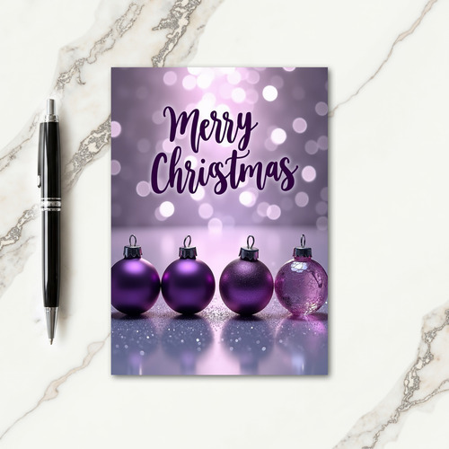 Plum Ornament Christmas Card