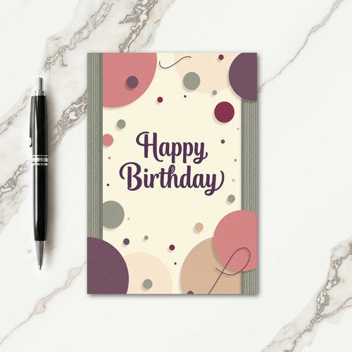 Plum Script Birthday Card
