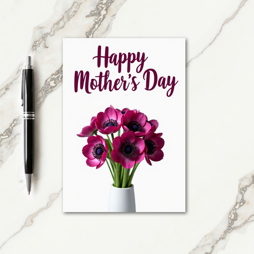 Plum Script Mothers Day Card