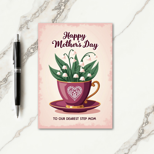 Plum Teacup Mothers Day Card